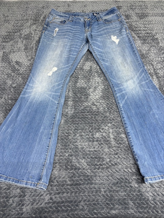 Miss Me Denim - Miss Me Women's Distressed Light Blue Flare Jeans